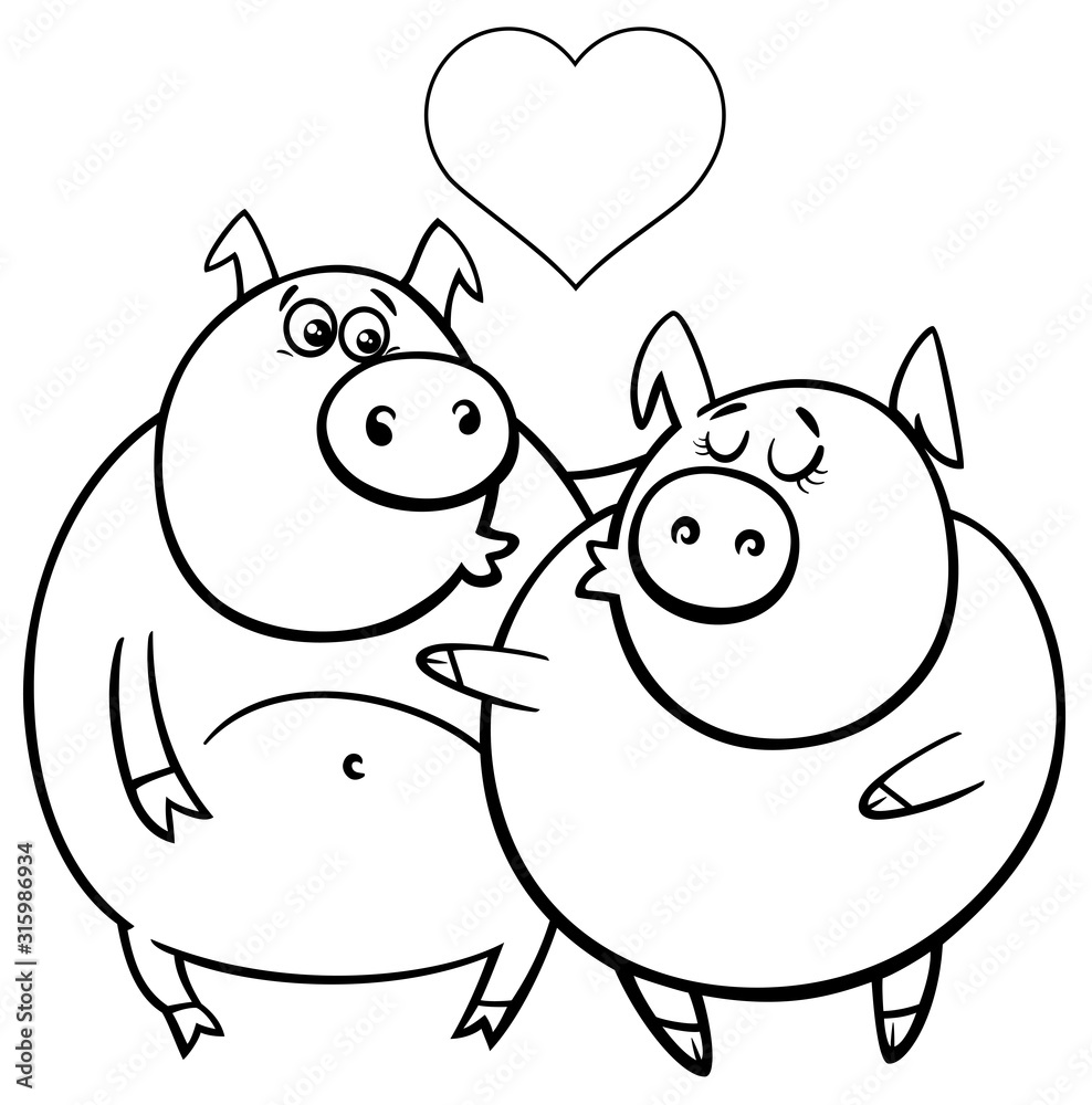 valentine card with pigs in love color book valentine card with pigs in love color book