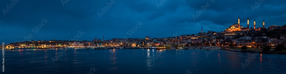 Istanbul Golden Horn Panorama view during twilight Istanbul Golden Horn Panorama view during twilight
