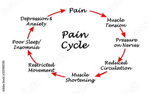 Bild auf Leinwand Eight Steps in Cycle of Pain