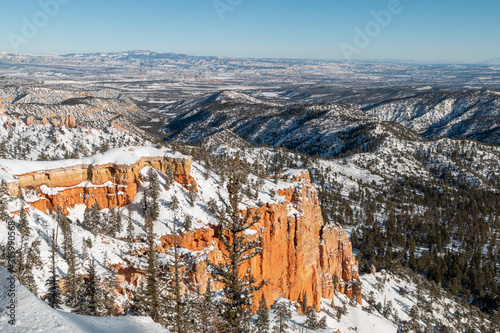 Scenic Bryce Canyon National Park Winter Landscape