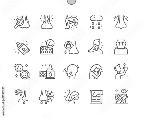 Rhinitis Well-crafted Pixel Perfect Vector Thin Line Icons 30 2x Grid for Web Graphics and Apps. Simple Minimal Pictogram