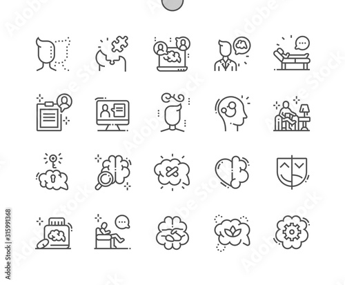 Psychologist Well-crafted Pixel Perfect Vector Thin Line Icons 30 2x Grid for Web Graphics and Apps. Simple Minimal Pictogram