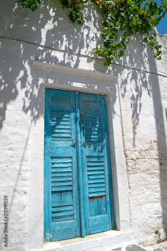 Greek Island village scene in Filoti. photo