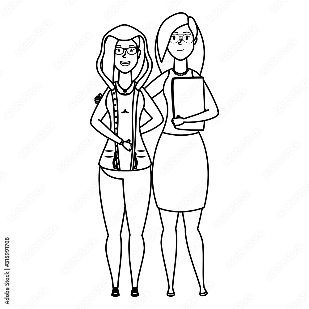 cute young businesswomen avatars characters cute young businesswomen avatars characters