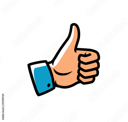 Thumbs up symbol. Cool, yes, like icon vector