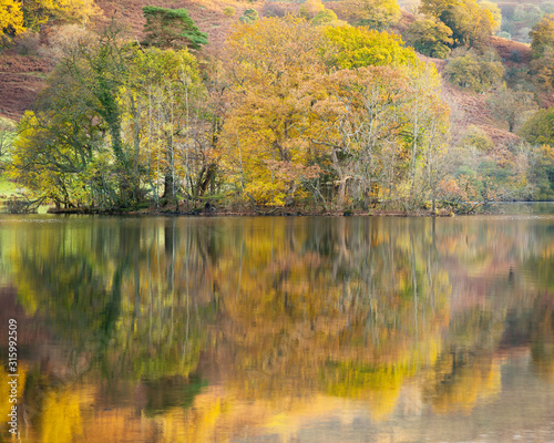 Autumn on Rydal Water in the Lake District. UK photo