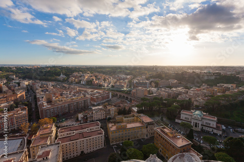 Rome aerial view, Roma. Italian landscape