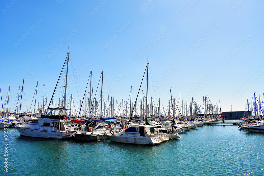 Leisure port, sports port Marina de las Dunas in Guardamar del Segura, Alicante. Spain. Europe. September 23, 2019