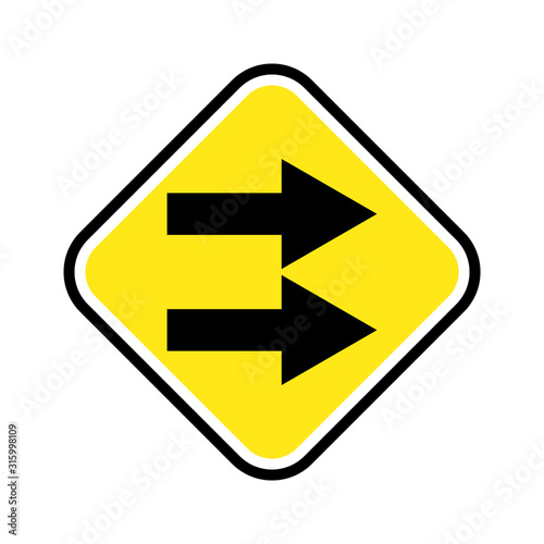 Free Download Road sign icon vector in yellow on white background - GFXLoad