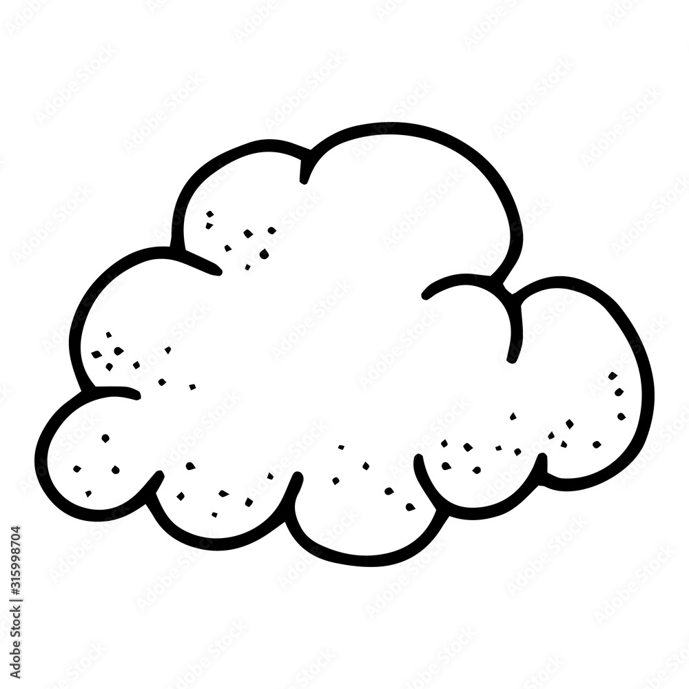 Vector Illustration of Abstract Hand Drawn Doodle Cloud.