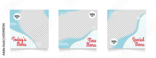 social media post template for food promotion simple banner frame