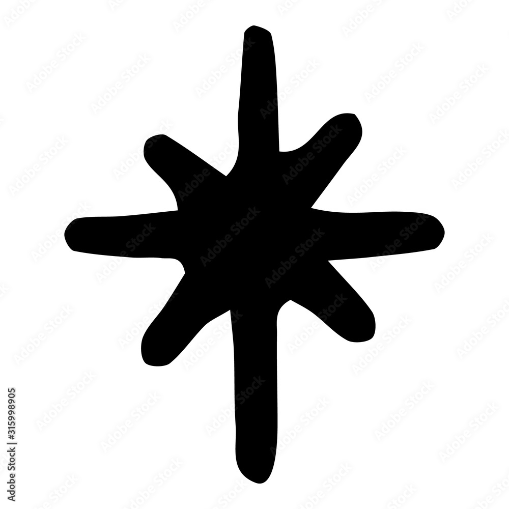 black hand drawn doodle star in isolated on white background black hand drawn doodle star in isolated on white background
