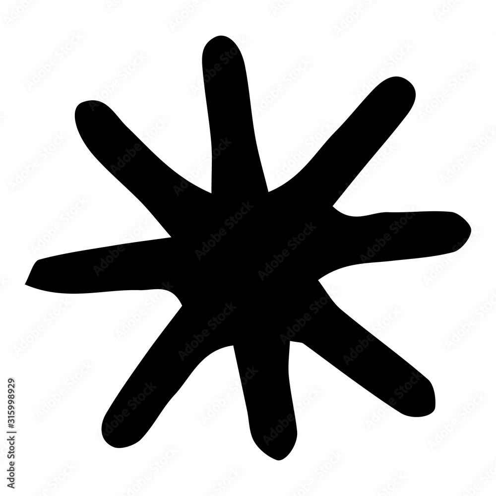 black hand drawn doodle star in isolated on white background black hand drawn doodle star in isolated on white background
