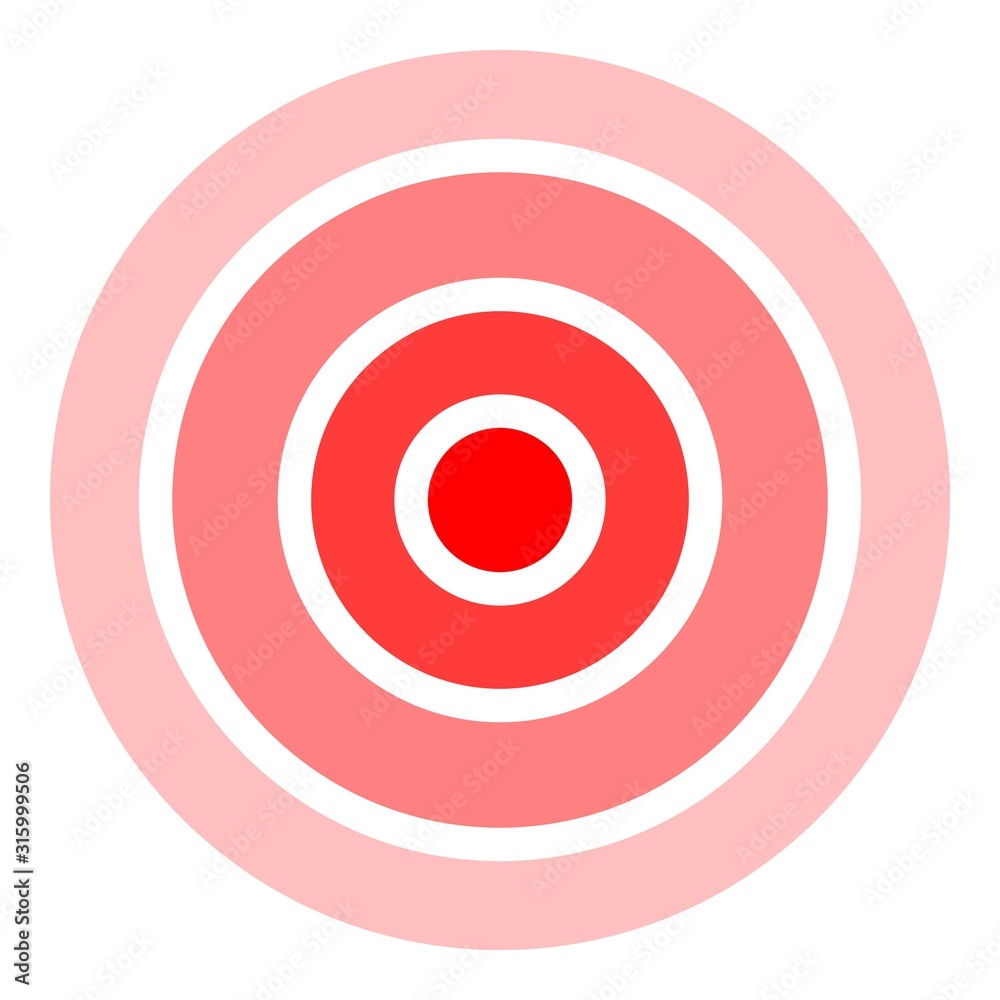 Pain Circle Icon. Target, Focus or Sick Spot Illustration As A Simple Vector Sign Trendy Symbol for Design and Websites, Presentation or Mobile Application. Pain Circle Icon. Target, Focus or Sick Spot Illustration As A Simple Vector Sign Trendy Symbol for Design and Websites, Presentation or Mobile Application.