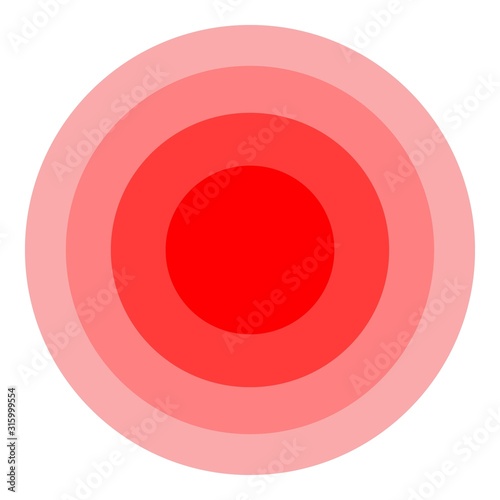 Pain Circle Icon. Target, Focus or Sick Spot Illustration As A Simple Vector Sign Trendy Symbol for Design and Websites, Presentation or Mobile Application.
