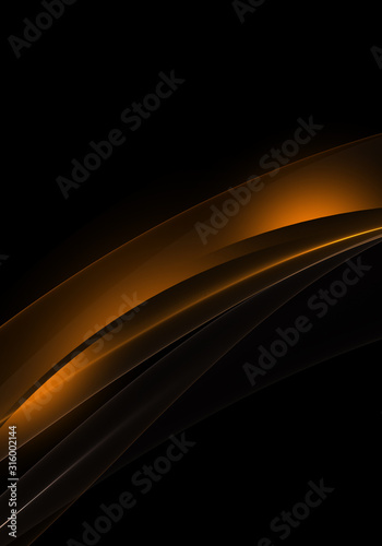 Abstract background waves. Black and orange abstract background for wallpaper oder business card