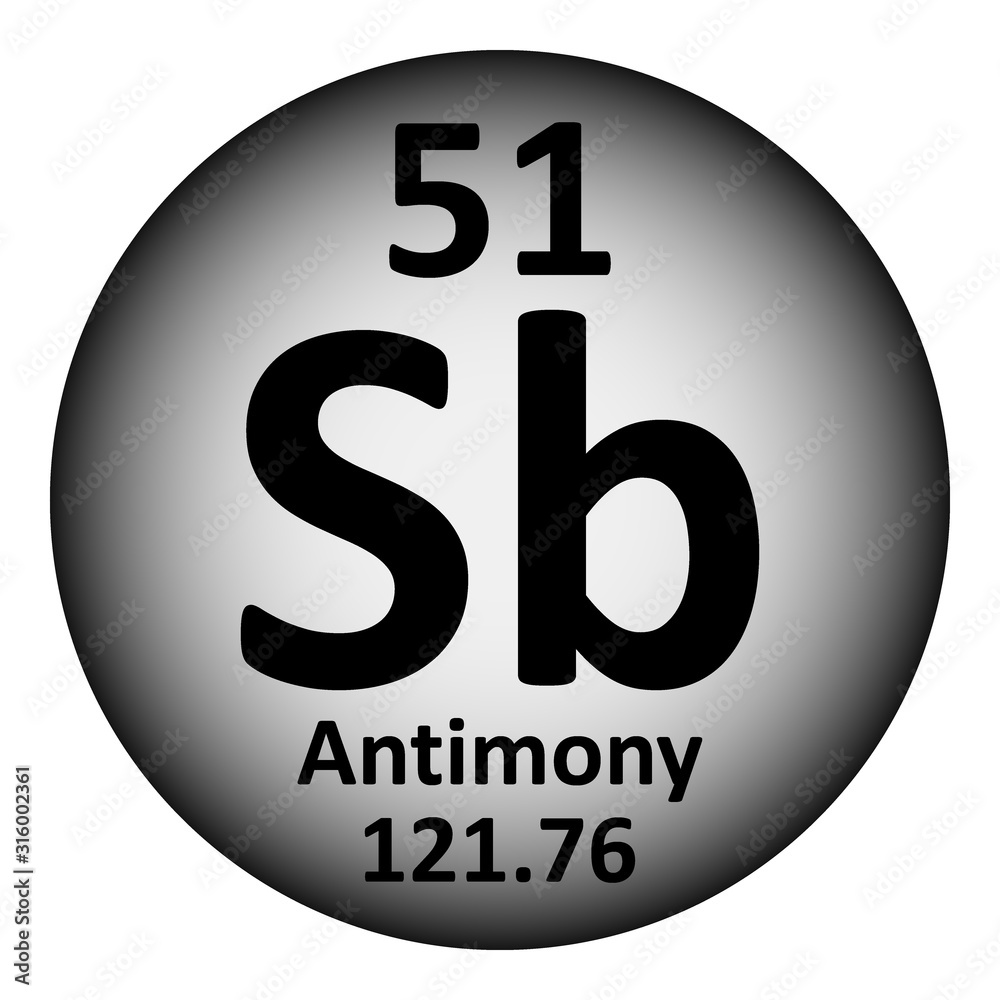 Periodic table element antimony icon. Periodic table element antimony icon.