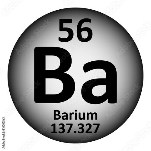 Periodic table element barium icon.