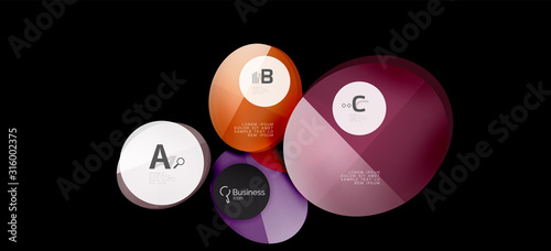 Info graphics circles background. Success icon symbol. Vector info graphic design. Creative vector element. Decoration element