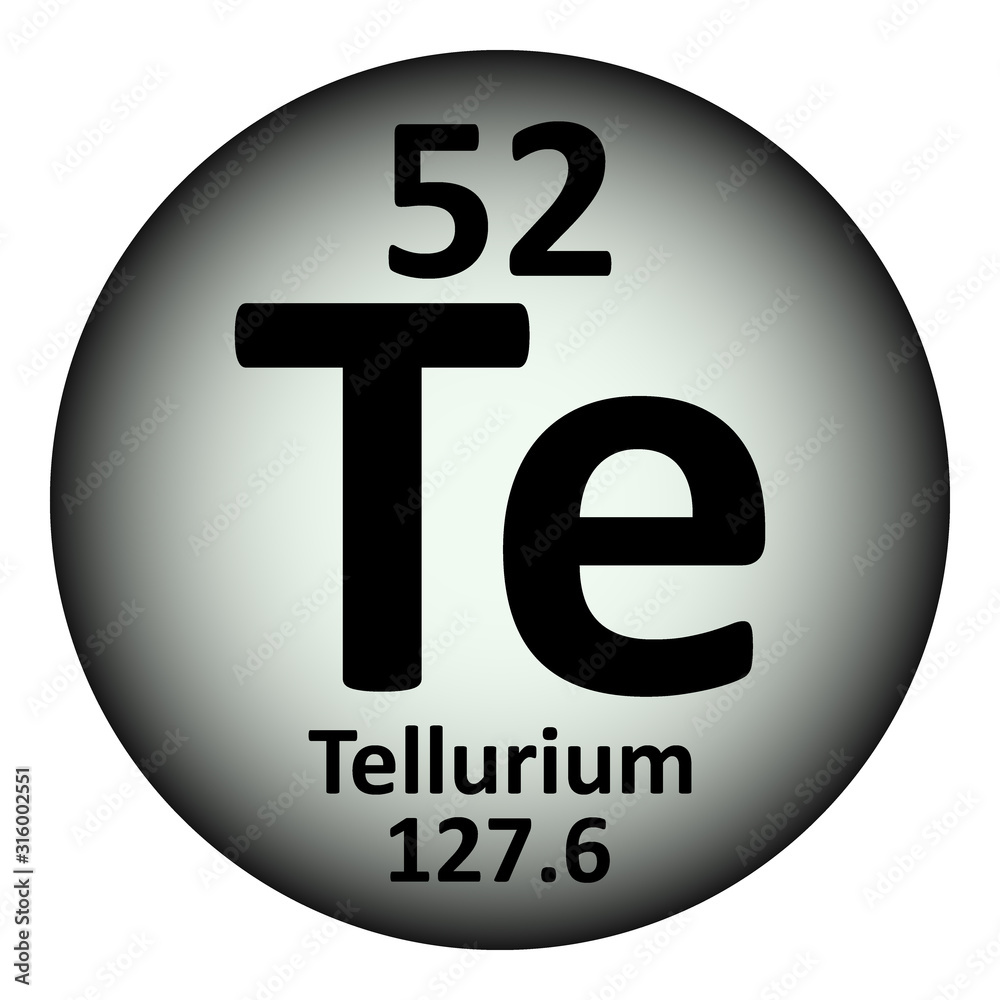 Periodic table element tellurium icon.