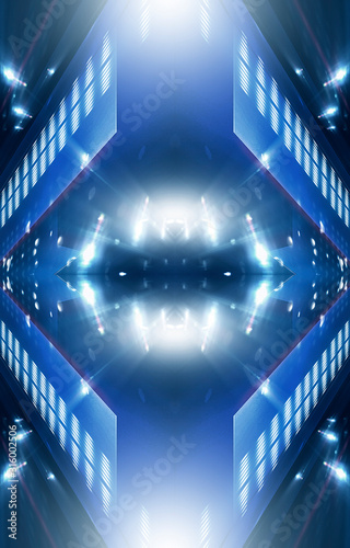 Dark abstract futuristic ne...