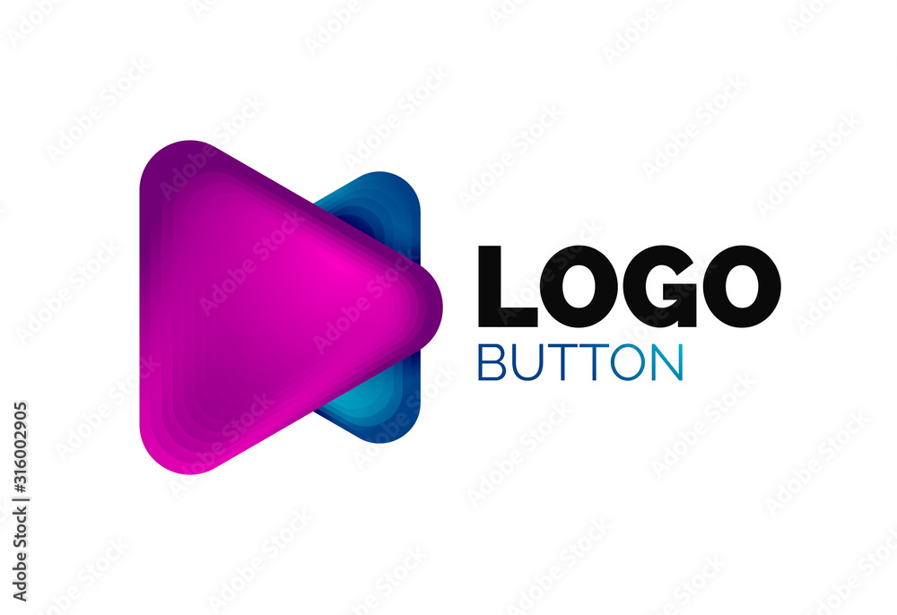 Play, arrow or download button icon, minimal design business logo template. 3d geometric bold in relief style with color blend steps effect. Vector Illustration For Wallpaper, Banner, Background, Card Play, arrow or download button icon, minimal design business logo template. 3d geometric bold in relief style with color blend steps effect. Vector Illustration For Wallpaper, Banner, Background, Card