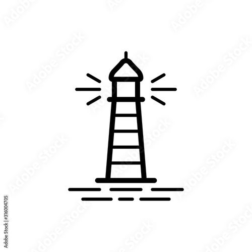 The Lighthouse building icon trendy