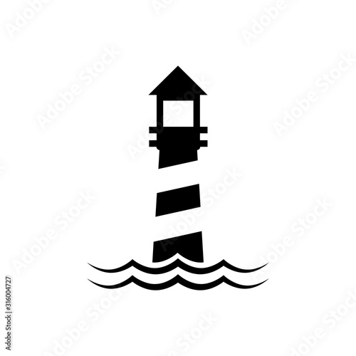 The Lighthouse building icon trendy
