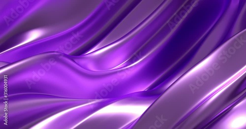 Beautiful luxury smooth backdrop with fabric drapery and waves, VJ (endless, loop), 4k. 3d illustration, 3d rendering.