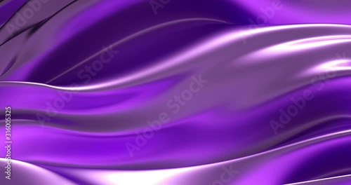 Beautiful luxury smooth backdrop with fabric drapery and waves, VJ (endless, loop), 4k. 3d illustration, 3d rendering.