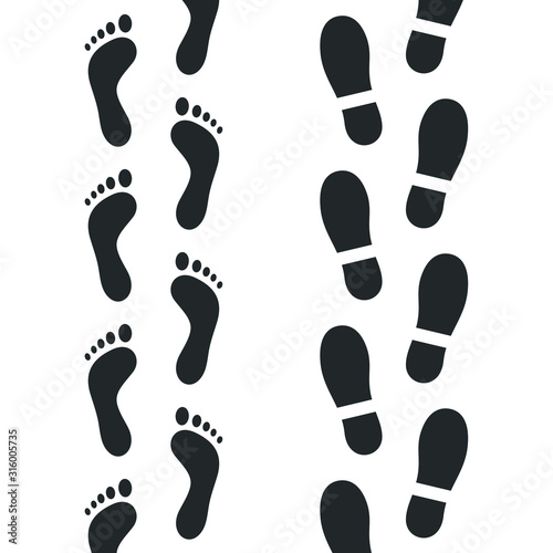 Footsteps icon template color editable. Human footprint symbol vector sign isolated on white background illustration for graphic and web design.