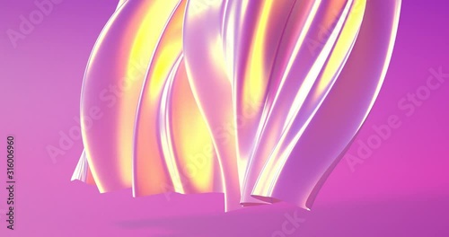 Beautiful luxury smooth backdrop with fabric drapery and waves, VJ (endless, loop), 4k. 3d illustration, 3d rendering.
