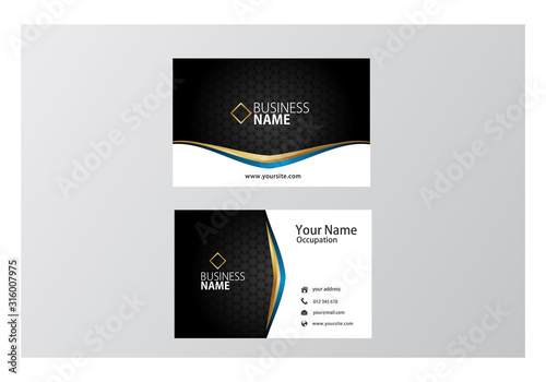 golden business card. visiting card template