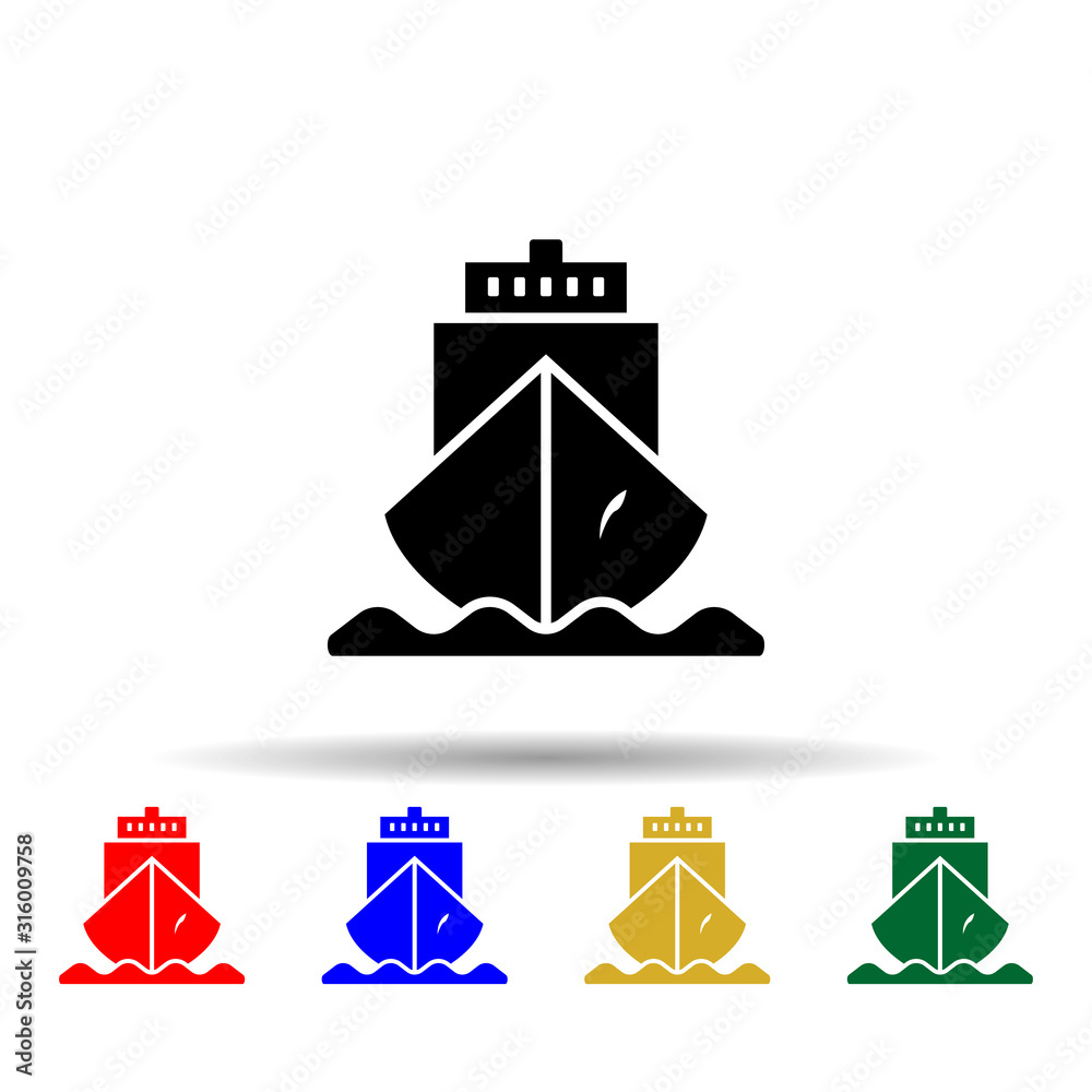 ship multi color style icon. Simple glyph, flat vector of web icons for ui and ux, website or mobile application ship multi color style icon. Simple glyph, flat vector of web icons for ui and ux, website or mobile application
