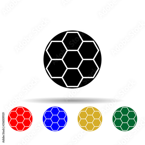 soccer ball multi color style icon. Simple glyph, flat vector of web icons for ui and ux, website or mobile application