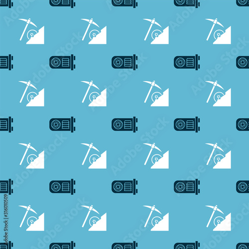 Set Mining farm and Cryptocurrency cloud mining on seamless pattern. Vector
