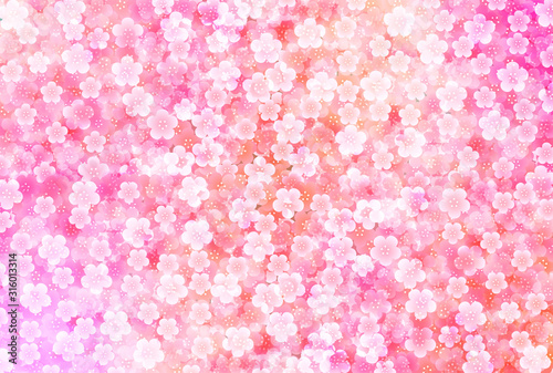 梅　春　花　背景