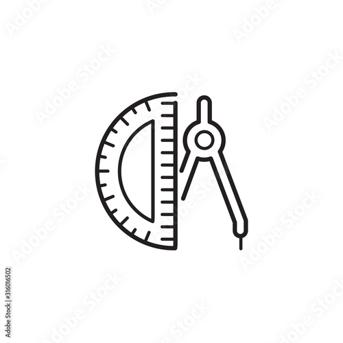 Ruler and compass icon