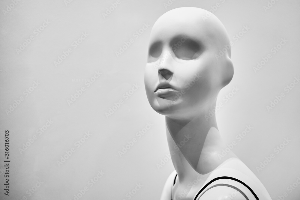 Side View Of White Female Mannequin Head Stock Photo - Download