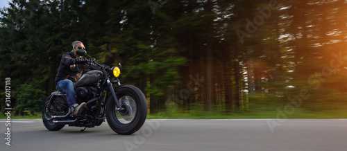 Photography motorbike on the road riding