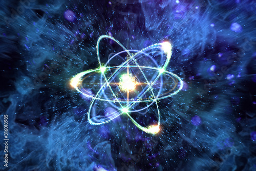 Atomic Particle 3D Illustration