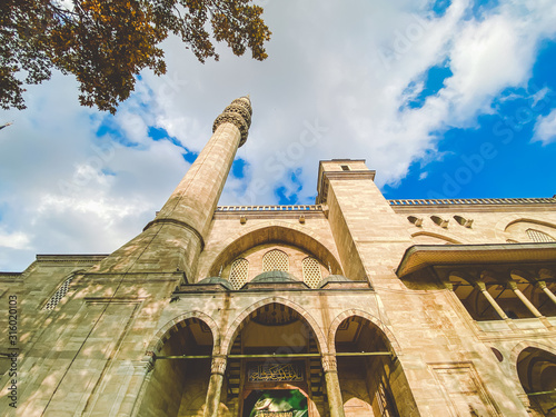 Suleymaniye Mosque. Suleymaniye Camii. Minaret, marmara. Sulaymaniye Mosque Exterior Turkey October, Istanbul. Suleymaniye Camii The most beautiful mosque in Istanbul photo