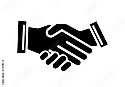 Business agreement handshake line art icon for apps and websites. Vector illustration element.