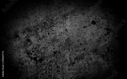 Old wall texture cement dark black gray background abstract grey color design are light with white gradient background.