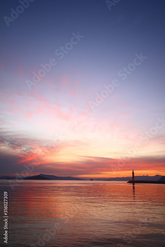 Seaside town of Bodrum and spectacular sunsets. Mugla, Turkey