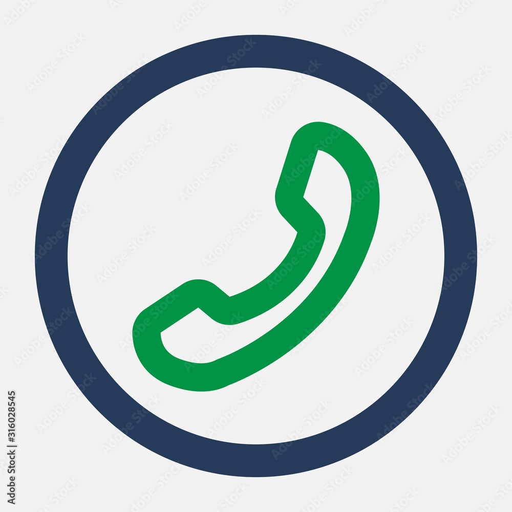 Green phone tube icon. Call me the answer icon. Vecto eps illustration.