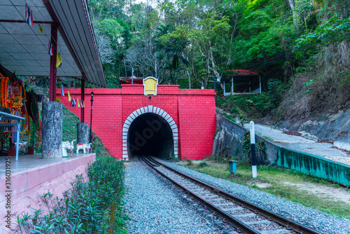 Khun Tan Tunnel at Khun Tan Railway Station in Lamphun, Thailand