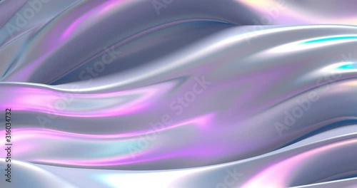 Beautiful luxury smooth backdrop with fabric drapery and waves, VJ (endless, loop), 4k. 3d illustration, 3d rendering.