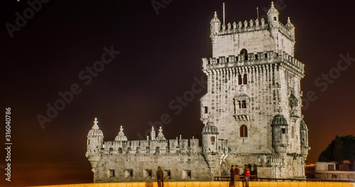 4K Night Timelapse of the Bélem Tower - Lisbon, Portugal photo