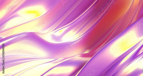 Beautiful luxury smooth backdrop with fabric drapery and waves, VJ (endless, loop), 4k. 3d illustration, 3d rendering.